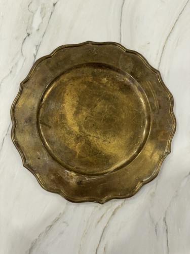 Vintage brass scalloped edge - scalloped,